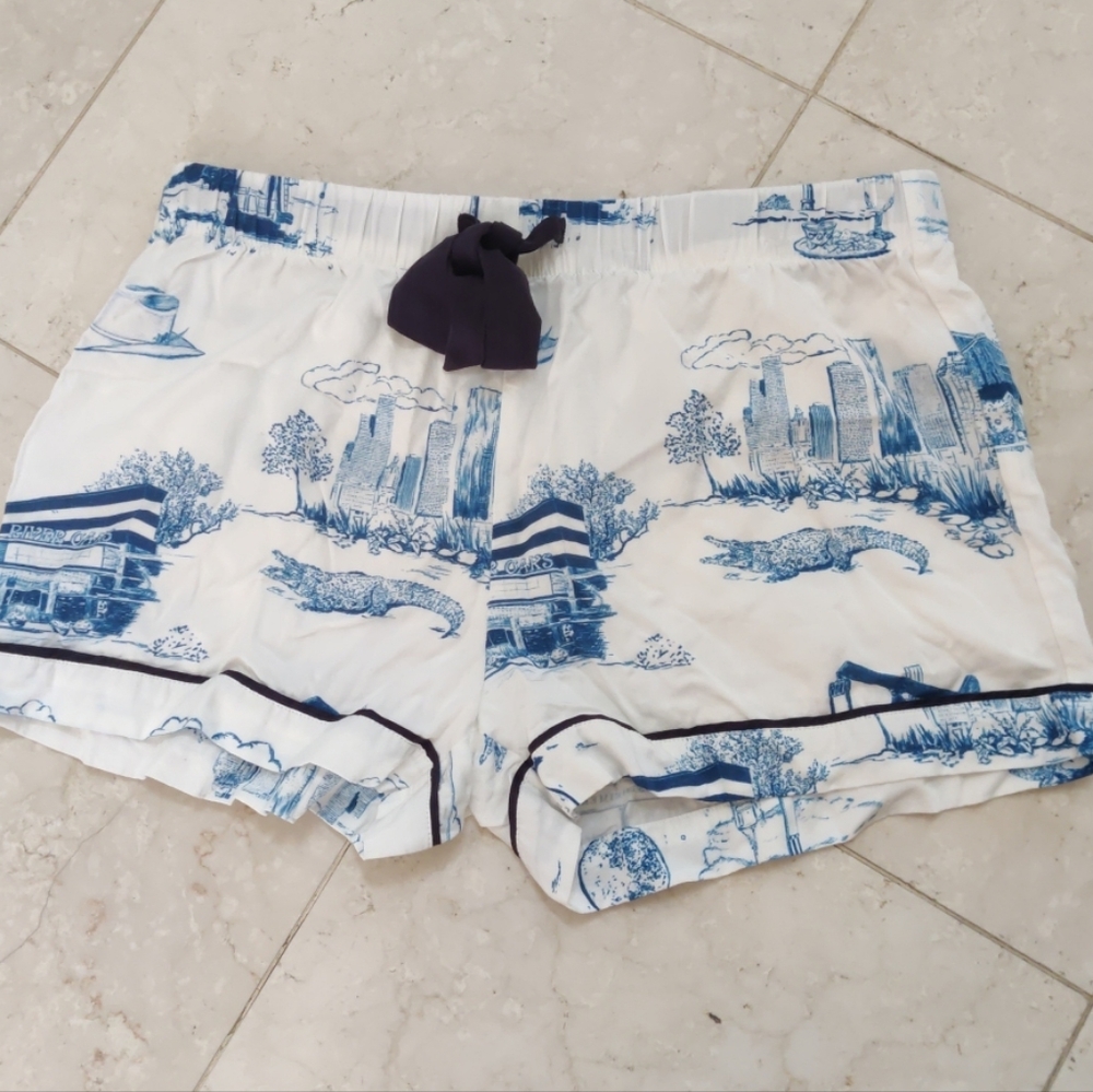 Katie Kime Houston Texas River Oaks Westheimer Pajama Shorts XSmall NWOT